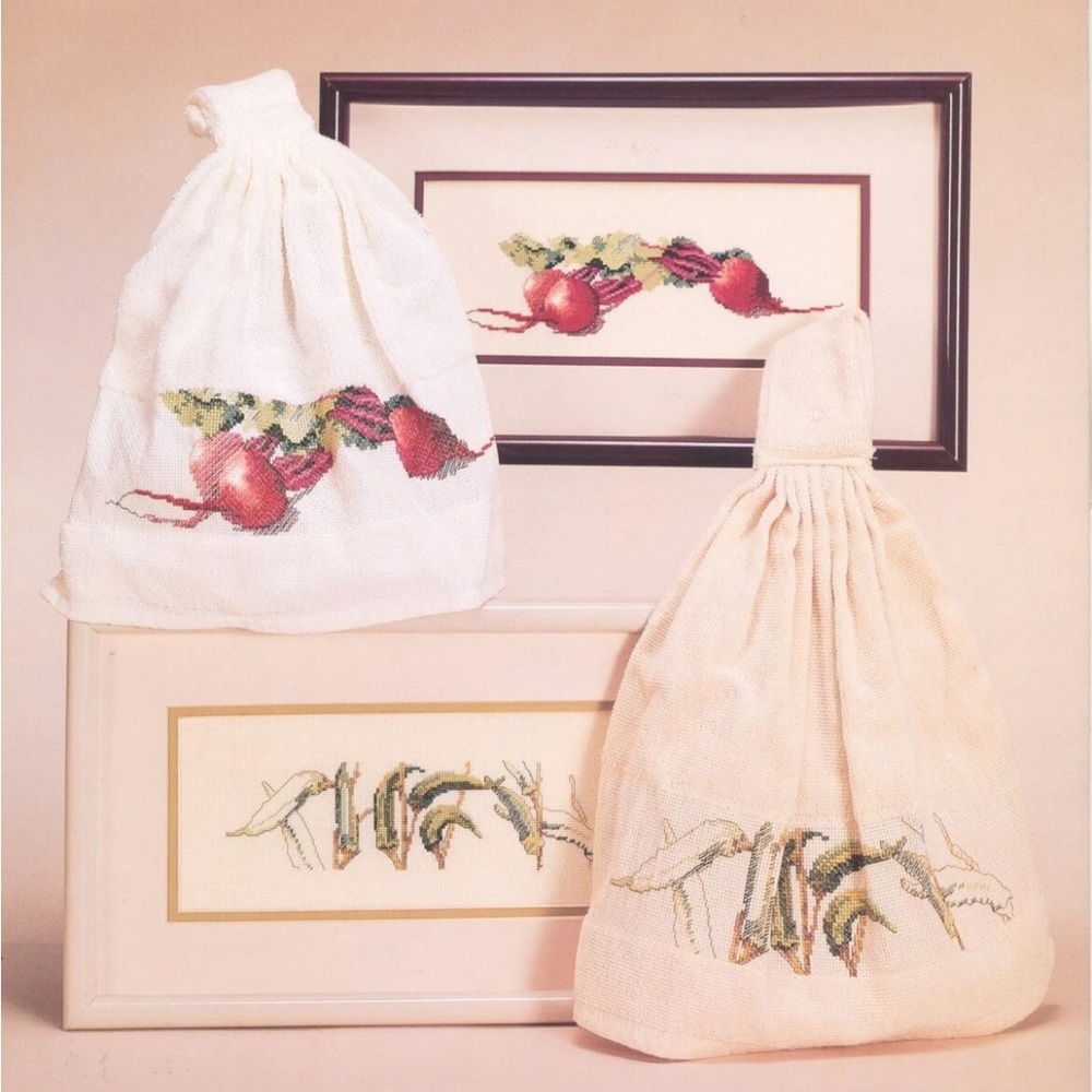 Lot of 4 Veggies I, II, III, and IV Cross Stitch Pattern Janet powers
